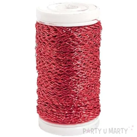 drucik florystyczny karbowany czerwony czakos 0 35 mm 100 m