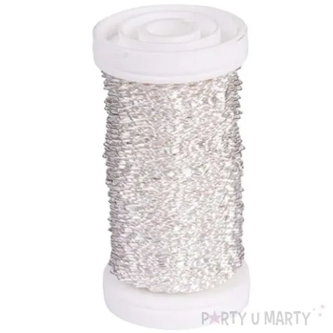 drucik florystyczny karbowany srebrny czakos 0 35 mm 100 m