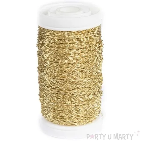 drucik florystyczny karbowany zloty czakos 0 35 mm 100 m