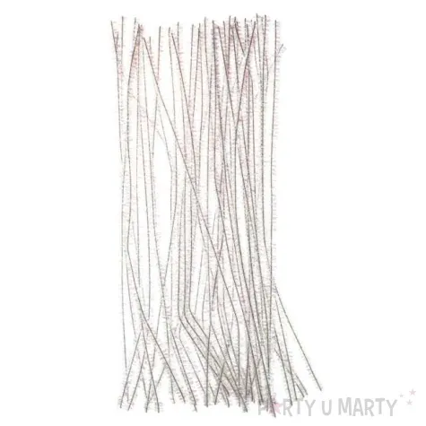 druciki kreatywne wyciory metaliczne biale brewis 30 cm 40 szt