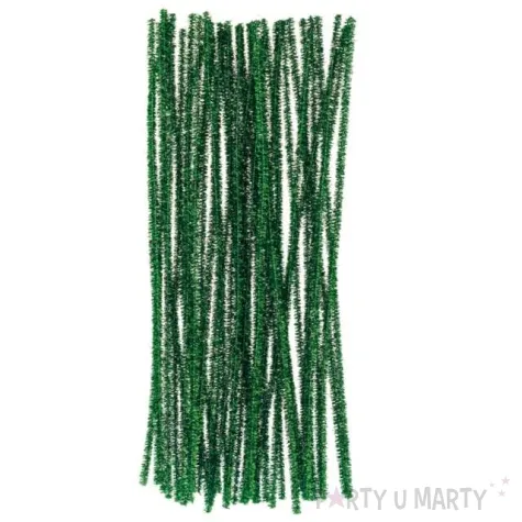 druciki kreatywne wyciory metaliczne zielone 30 cm 40 szt
