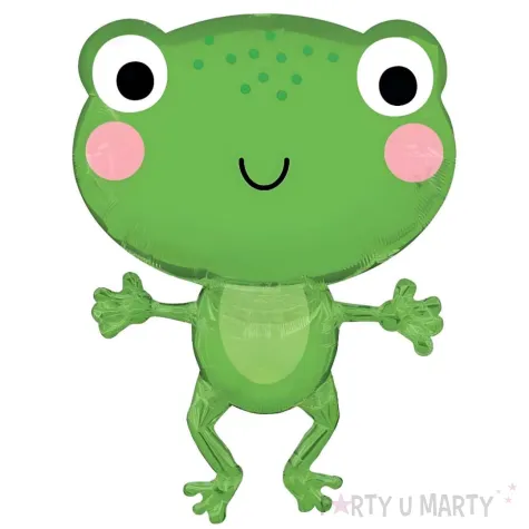 duzy balon foliowy zielona zaba dekoracja na dzien wiosny do szkoly przedszkola 29 shp