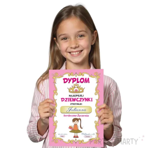dyplom dla najlepszej dziewczynki a5