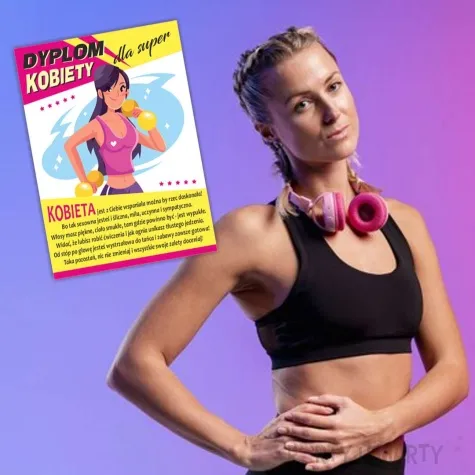 dyplom dla super kobiety wysportowanej a5