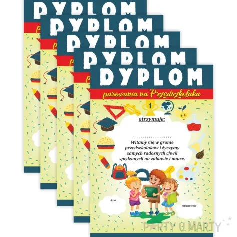 dyplom pasowania na przedszkolaka tablica a5 5 szt