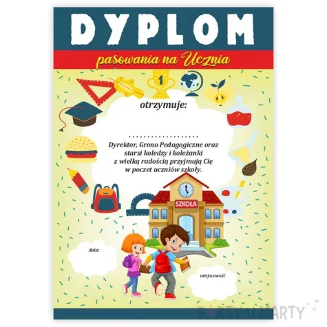 dyplom pasowania na ucznia szkola a5
