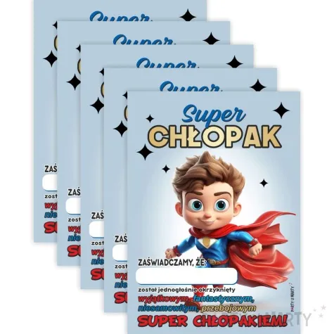 dyplom super chlopak bohater a5 5 szt