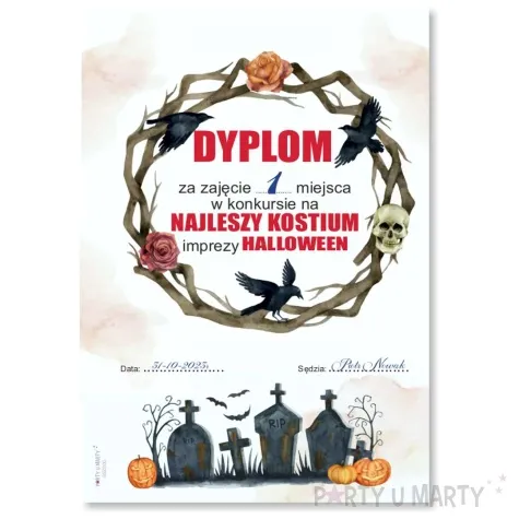 dyplom za najlepszy kostium uniwersalny a5
