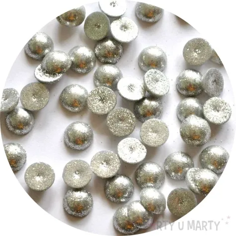 dzety polkule brokatowe srebrny aliga 50 szt