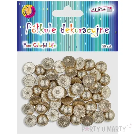 dzety polkule brokatowe zloty aliga 50 szt