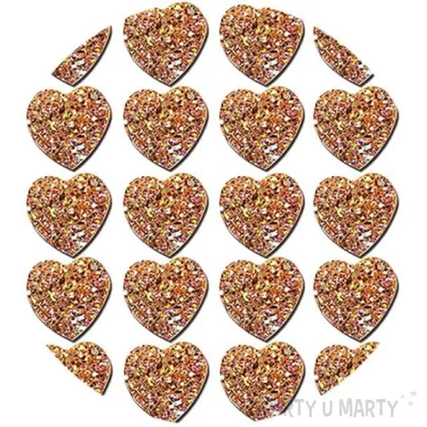 dzety samoprzylepne brokatowe serca 3d zlote titanum