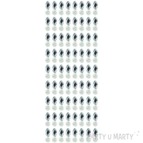 dzety samoprzylepne diamenty i perelki srebrne titanum