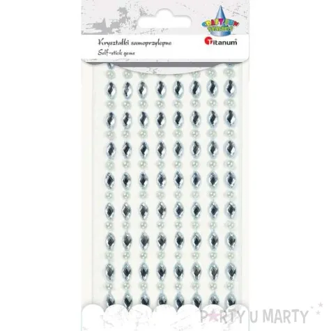 dzety samoprzylepne diamenty i perelki srebrne titanum