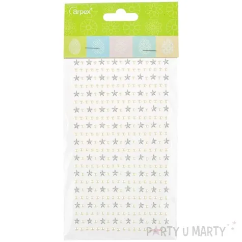 dzety samoprzylepne gwiazdki i polperly srebrno bialy arpex 4 6 mm 363 szt