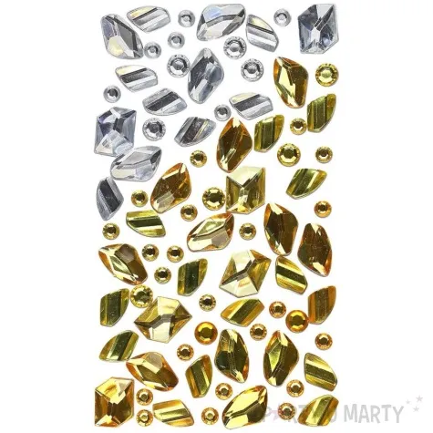 dzety samoprzylepne kamyki 3d zloto srebrny titanum 79 szt