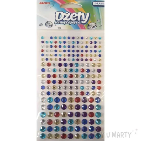 dzety samoprzylepne krysztalki 3d 4 6 8mm mix brewis 204 szt