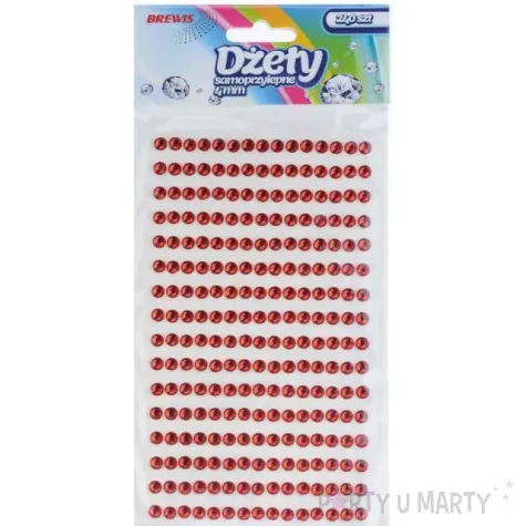 dzety samoprzylepne krysztalki 3d 4mm czerwone brewis