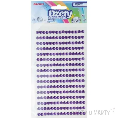 dzety samoprzylepne krysztalki 3d 4mm fioletowe brewis