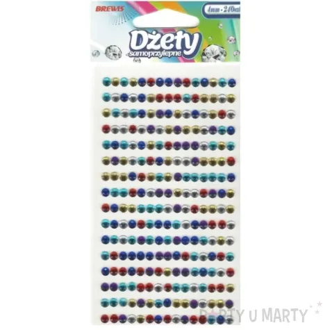 dzety samoprzylepne krysztalki 3d 4mm mix brewis 240 szt
