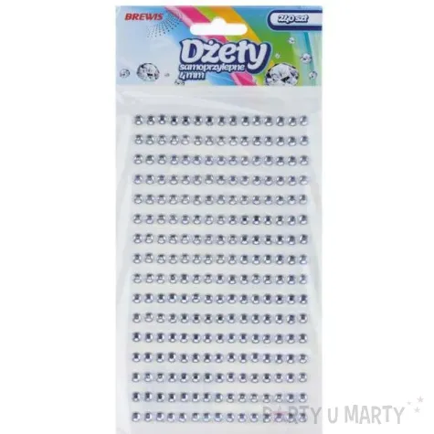 dzety samoprzylepne krysztalki 3d 4mm srebrne brewis