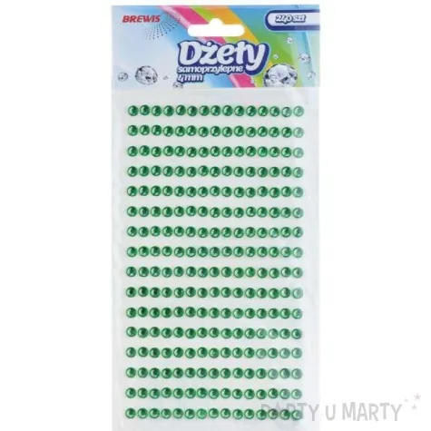 dzety samoprzylepne krysztalki 3d 4mm zielone brewis