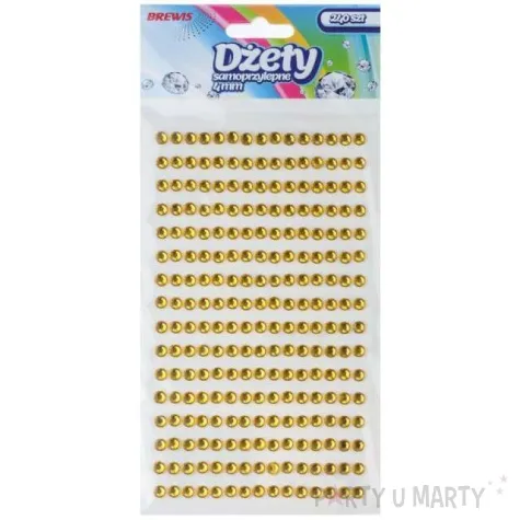 dzety samoprzylepne krysztalki 3d 4mm zlote brewis