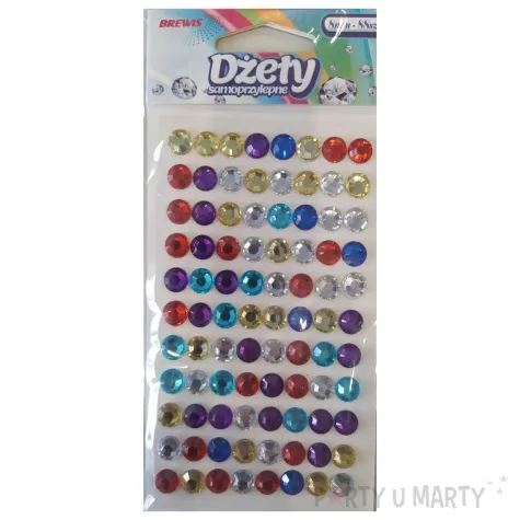dzety samoprzylepne krysztalki 3d 8mm mix brewis 88szt