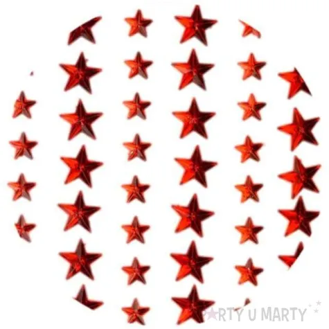 dzety samoprzylepne krysztalki 3d gwiazdki czerwone brewis