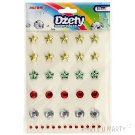 dzety samoprzylepne krysztalki 3d gwiazdki i kwiatki mix brewis
