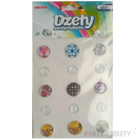 dzety samoprzylepne krysztalki 3d okragle mix brewis