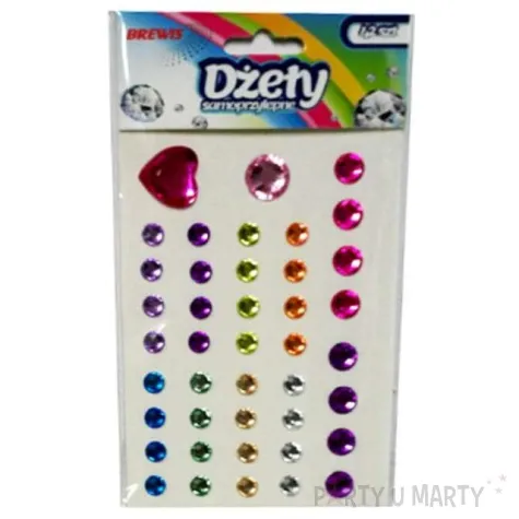 dzety samoprzylepne krysztalki 3d okragle mix brewis