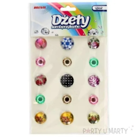 dzety samoprzylepne krysztalki 3d okragle mix brewis