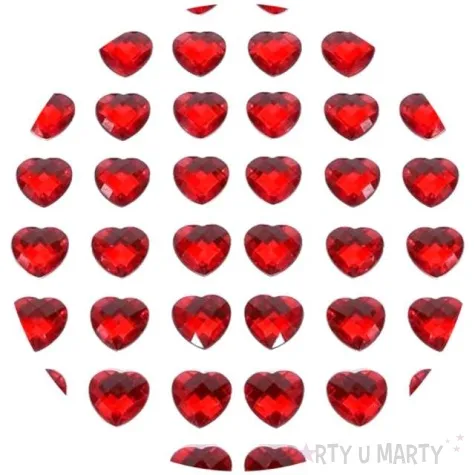 dzety samoprzylepne krysztalki 3d serduszka czerwone brewis