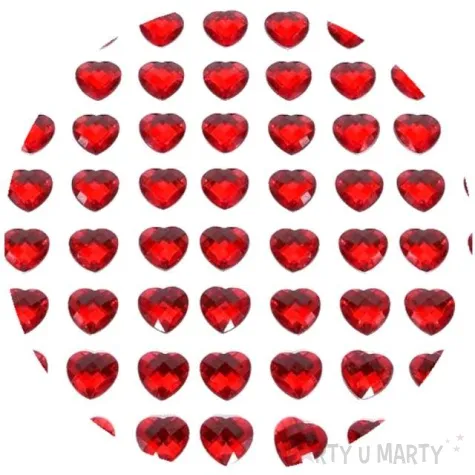 dzety samoprzylepne krysztalki 3d serduszka czerwone brewis