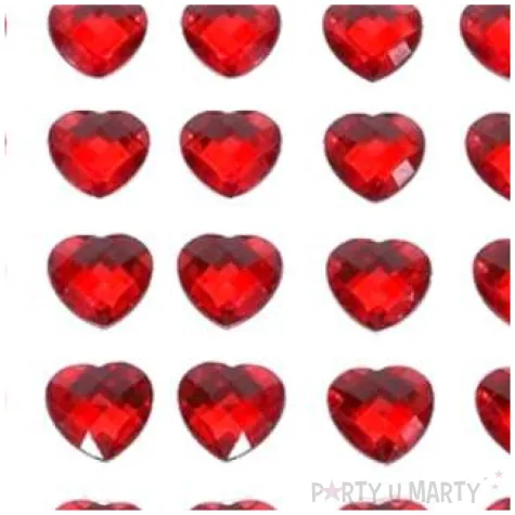 dzety samoprzylepne krysztalki 3d serduszka czerwone brewis