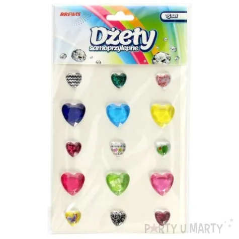 dzety samoprzylepne krysztalki 3d serduszka mix brewis