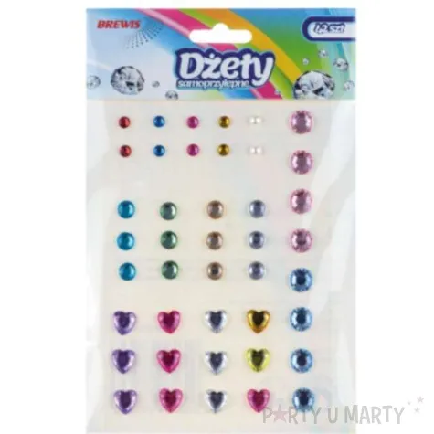 dzety samoprzylepne krysztalki 3d serduszki i okragle mix brewis