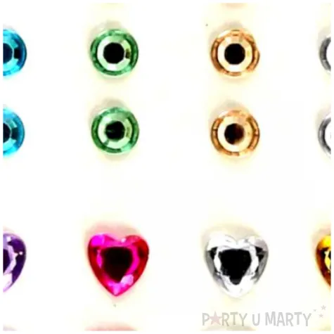 dzety samoprzylepne krysztalki 3d serduszki i okragle mix brewis