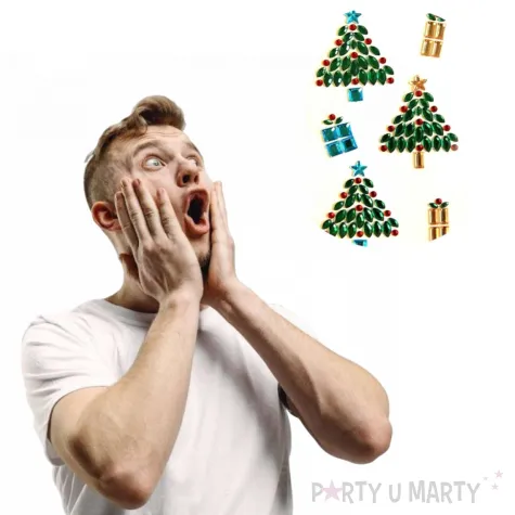 dzety samoprzylepne krysztalki choinki i prezenty brewis 6 szt