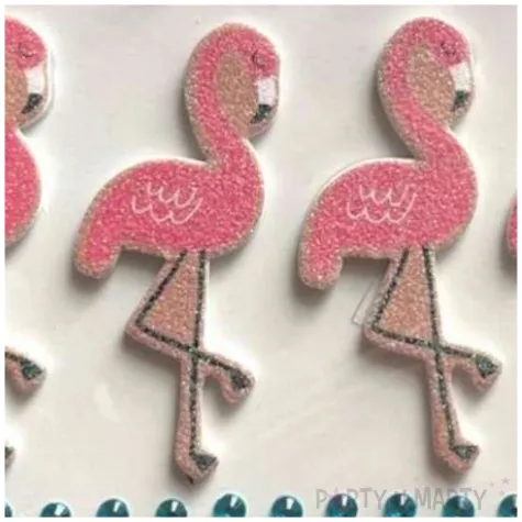 dzety samoprzylepne krysztalki flamingi brokatowe mix brewis 4 12 mm 53 szt