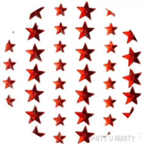 dzety samoprzylepne krysztalki gwiazdki czerwone 57 szt titanum