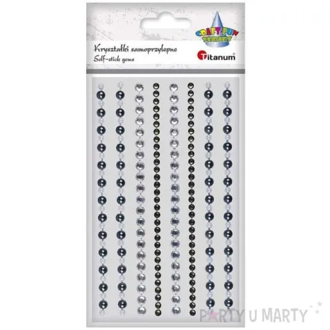 dzety samoprzylepne krysztalki i perelki grafitowo szare titanum