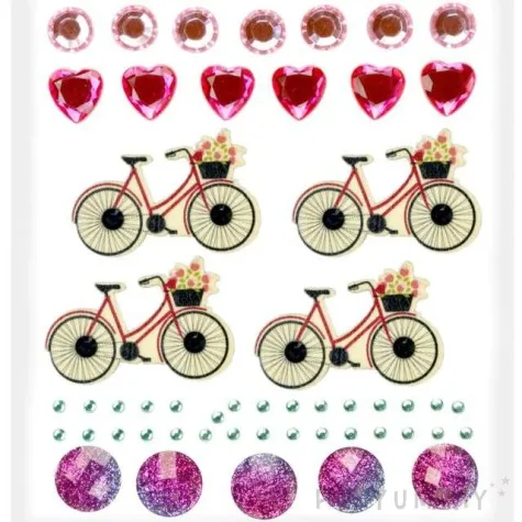 dzety samoprzylepne krysztalki i rowery mix titanum 52 szt
