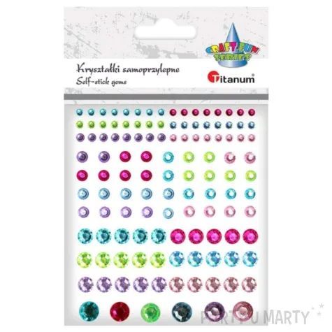 dzety samoprzylepne krysztalki kolory mix 120 szt titanum