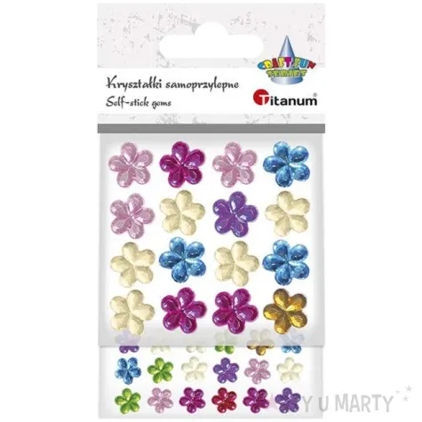dzety samoprzylepne krysztalki kolory mix 52 szt titanum