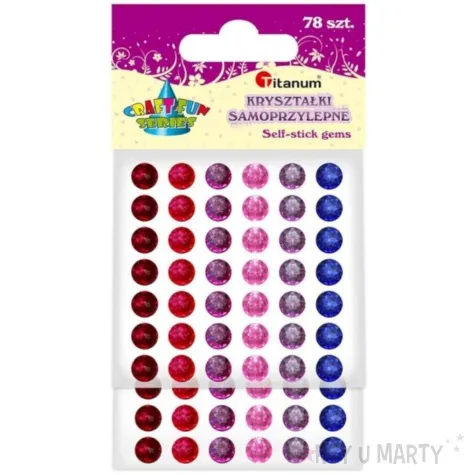 dzety samoprzylepne krysztalki kolory mix 78 szt titanum