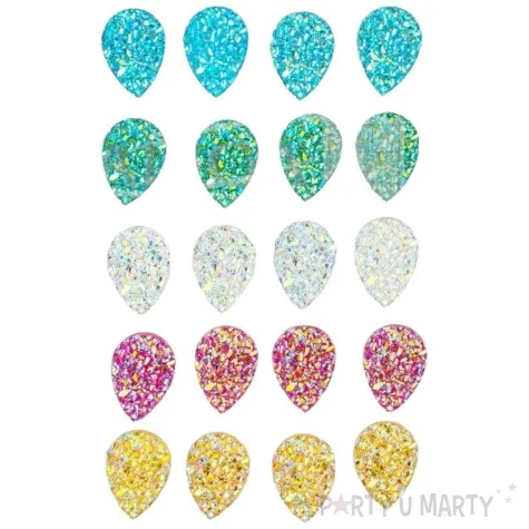 dzety samoprzylepne krysztalki lezki mix aliga 20 szt