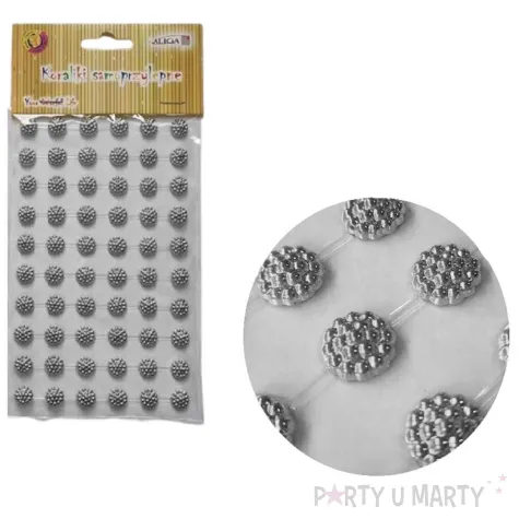dzety samoprzylepne krysztalki malinki srebrny aliga 60 szt
