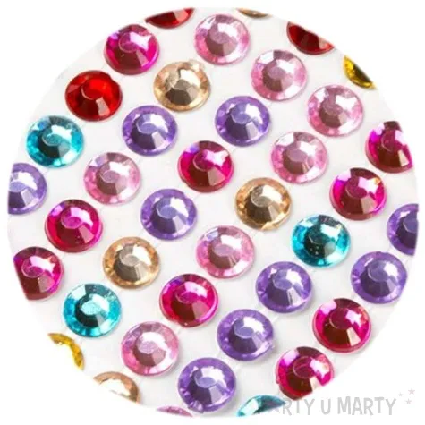 dzety samoprzylepne krysztalki mix 8 mm 96 szt