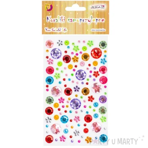 dzety samoprzylepne krysztalki mix wzorow aliga zestaw